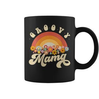 Groovy Mama Retro Rainbow Colorful Flowers Mom Coffee Mug | Mazezy DE