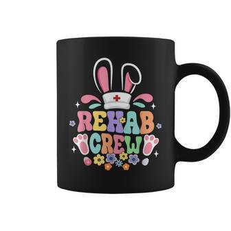 Groovy Rehab Crew Rehab Nurse Bunny Ear Flower Easter Coffee Mug - Monsterry DE