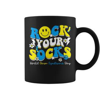Groovy Rock Your Socks World Down Syndrome Awareness Day Kid Coffee Mug - Seseable