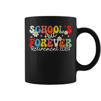 Groovy School's Out Forever Retirement 2024 Retired Teacher Coffee Mug | Mazezy CA
