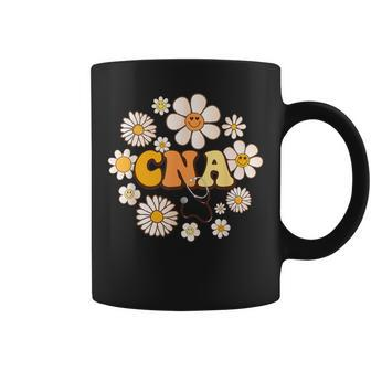 Groovy Smile Face Wildflower Cna Certified Nursing Assistant Coffee Mug - Thegiftio UK