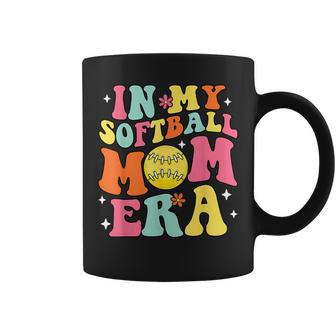 Groovy In My Softball Mom Era Mom Life Game Day Vibes Mama Coffee Mug - Monsterry