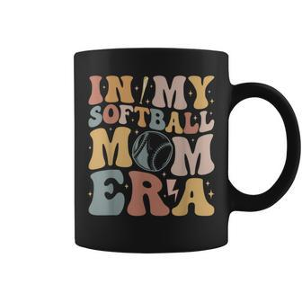 Groovy In My Softball Mom Era Mom Life Game Day Vibes Mama Coffee Mug - Monsterry DE