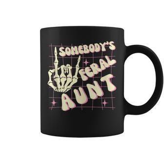 Groovy Somebody's Feral Aunt Somebody's Feral Aunt Coffee Mug - Monsterry