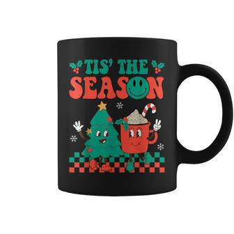 Groovy Tis The Season Christmas Hippie Hot Cocoa Pine Tree Coffee Mug - Monsterry CA