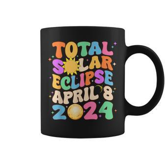 Groovy Total Sun Eclipse April 8 2024 Coffee Mug - Seseable