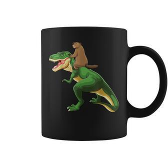 Groundhog Day Dinosaur Shadow Kid Boy Coffee Mug - Monsterry