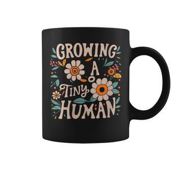 Growing A Tiny Human Floral Flowers Pregnancy Coffee Mug | Mazezy