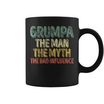 Grumpa The Man The Myth The Bad Influence Father's Day Coffee Mug - Monsterry UK
