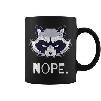 Grumpy Raccoon Nope Face Statement T Coffee Mug - Monsterry CA