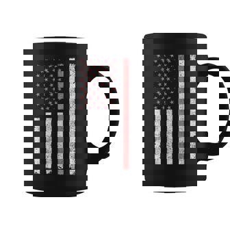 Grunge Pink American Flag Pink Stripe Breast Cancer Support Coffee Mug - Monsterry