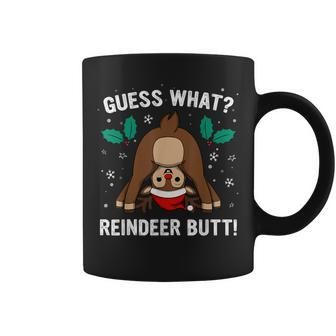 Guess What Reindeer Butt & Boys Ugly Christmas Coffee Mug - Monsterry CA