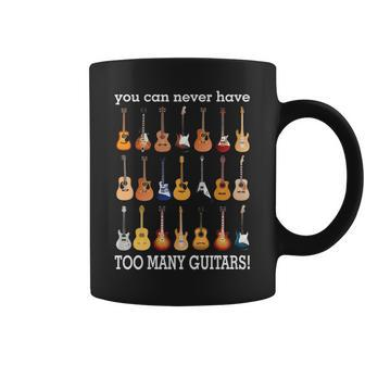 Guitar Never Too Many Coffee Mug | Mazezy