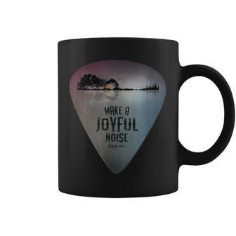 Guitar Lake Reflections Make A Joyful Noise Bible Verse Coffee Mug - Seseable