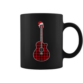 Guitar Red Plaid Buffalo Christmas Pajamas Family Coffee Mug - Monsterry CA