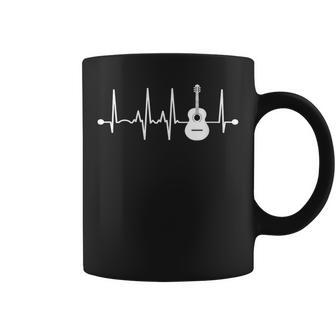 Guitarra Acústica Latido Del Corazón Guitarra Mú Cuello Taza de café - Regaloses
