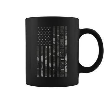 Gun Whisky Beer & Freedom American Flag Camouflage Vintage Coffee Mug - Monsterry UK