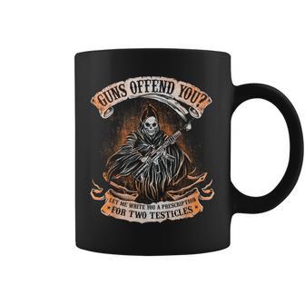 Guns Offend You Grim Reaper 2Nd Amendment Gun Rights Coffee Mug - Monsterry