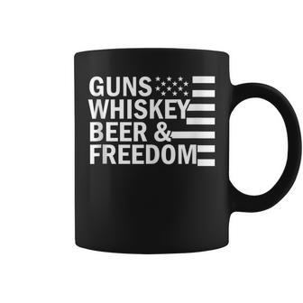 Guns Whiskey And Freedom Usa America American Coffee Mug - Monsterry AU
