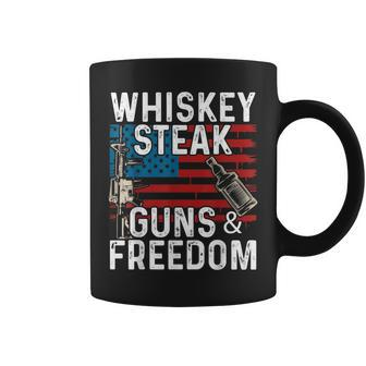 Guns Whiskey Steak Freedom Whiskey Bourbon Coffee Mug - Monsterry