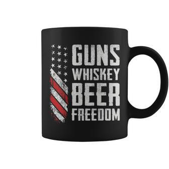 Guns Whisky Beer Freedom Pro Guns Drinking On Back Coffee Mug - Monsterry