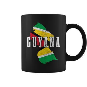 Guyana Map Pride Guyanese Flag Coffee Mug - Seseable