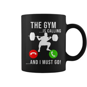 Gym Is Calling Workout Fitness Bodybuilding Weight Lifting Coffee Mug - Monsterry UK