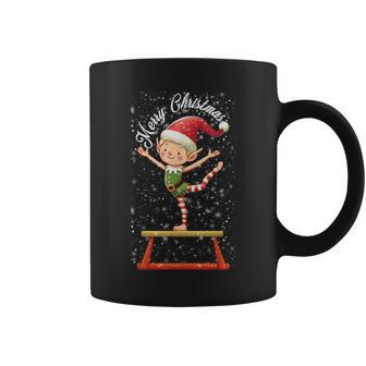 Gymnast Elf On Balance Beam Xmas Gymnastics Christmas Coffee Mug - Monsterry DE