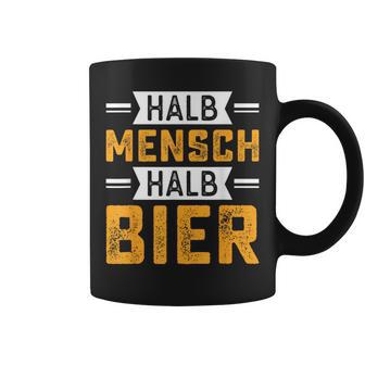 Halb Mensch Halb Bier Tassen, Lustiges Spruch-Tassen für Bierliebhaber - Seseable