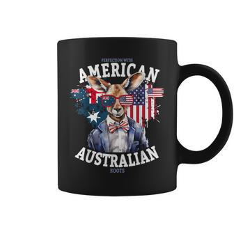 Half American & Half Australian Flag Idea & Kangaroo Coffee Mug | Mazezy