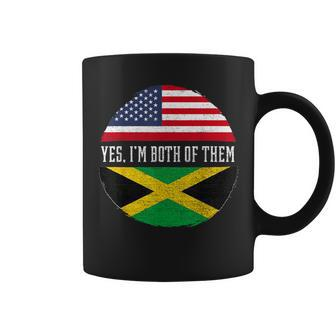 Half American Half Jamaican Usa Flag Jamaica Heritage Dna Coffee Mug - Monsterry AU