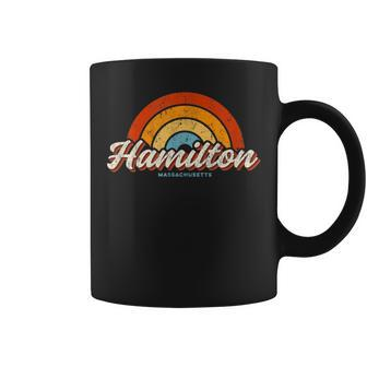 Hamilton Massachusetts Ma Vintage Rainbow Retro 70S Coffee Mug - Monsterry AU