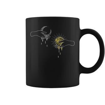 Hands Holding The Sun And Moon Celestial Coffee Mug - Monsterry