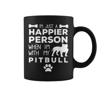 Happier Person When I'm With My Pitbull Coffee Mug - Monsterry DE