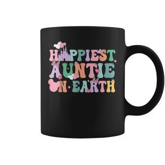 In My Happiest Auntie On Earth Era Groovy Aunt Mother's Day Coffee Mug - Monsterry AU
