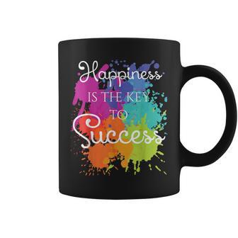 Happiness Is The Key To Success Inspirational Coffee Mug - Monsterry