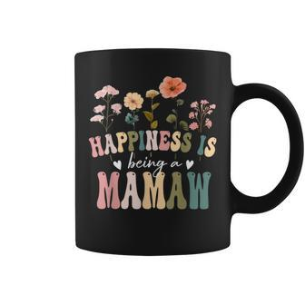 Happiness Is Being A Mamaw Floral Mamaw Mother's Day Coffee Mug | Mazezy AU