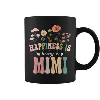Happiness Is Being A Mimi Floral Mimi Mother's Day Coffee Mug | Mazezy AU