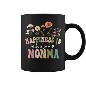 Happiness Is Being A Momma Floral Momma Mother's Day Coffee Mug - Seseable