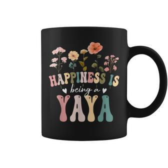 Happiness Is Being A Yaya Floral Yaya Mother's Day Coffee Mug - Thegiftio UK