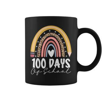 Happy 100Th Day Of School Teacher 100 Days Of School Rainbow Coffee Mug | Mazezy