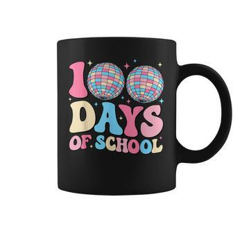 Happy 100Th Day Of School Teacher Groovy Disco Ball 100 Days Coffee Mug | Mazezy