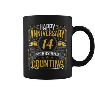 Happy Anniversary 14 Years And Counting Coffee Mug - Monsterry UK