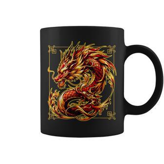 Happy Chinese New Year 2024 Lunar New Year Red Dragon Coffee Mug | Mazezy