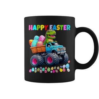 Happy Easter Eggs With Monster Truck Dinosaur T-Rex Coffee Mug - Seseable