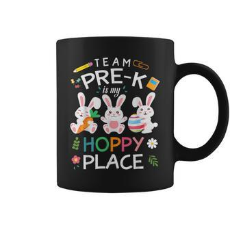 Happy Easter Teacher Student Team Pre-K Is My Hoppy Place Coffee Mug - Monsterry DE