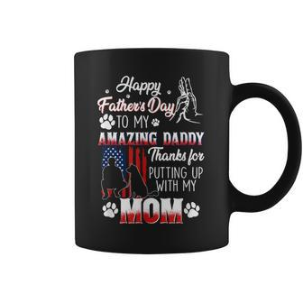 Happy Father's Day To My Amazing Dad Dog America Fathers Day Coffee Mug - Thegiftio UK