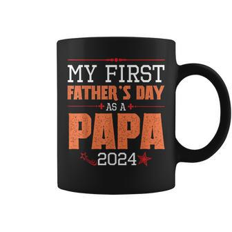 Happy My First Father's Day As A Papa 2024 Daddy Father Dad Coffee Mug - Seseable