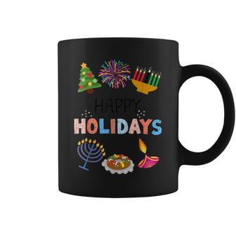 Happy Holidays Diwali Kwanzaa Hanukkah Christmas Coffee Mug | Mazezy AU