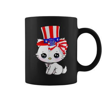 Happy July 4Th Usa Flag Cat Dad-Dy Mom-My Boy Girl Coffee Mug - Monsterry DE